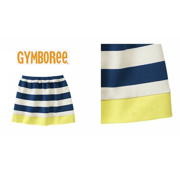 Gymboree Girls Colorblock Sunny Blue Yellow Stripe Skirt NEW Tags Toddler Size 4 - Picture 1 of 5